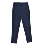 Blue Cotton Casual Pants