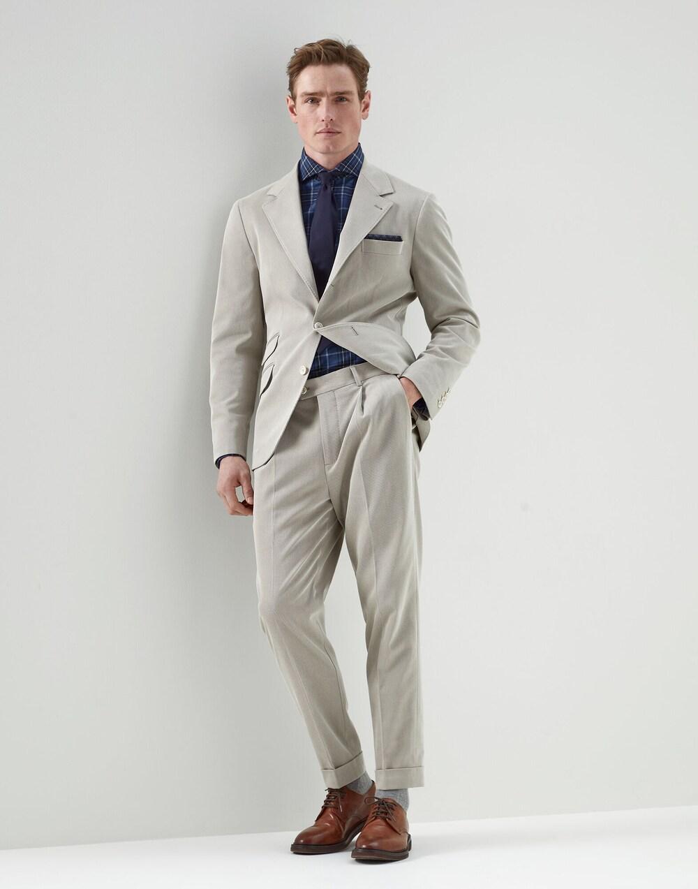 Brown Cotton Casual Pants