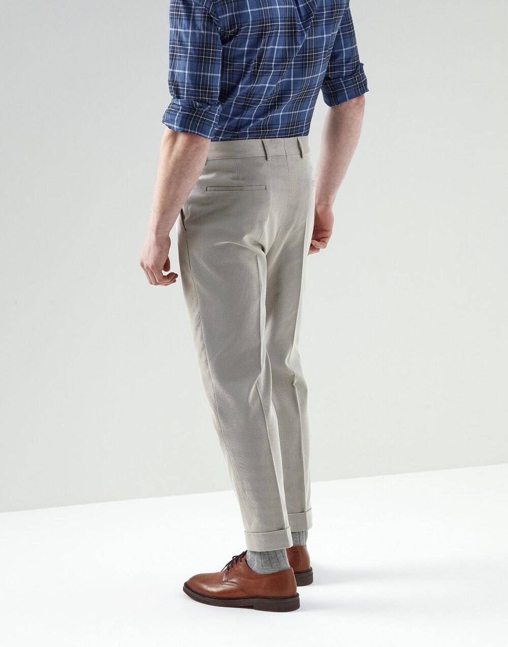 Brown Cotton Casual Pants
