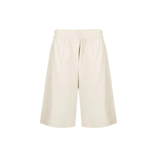 White Leather Bermuda Shorts