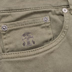 Green Cotton Straight-Leg Jeans