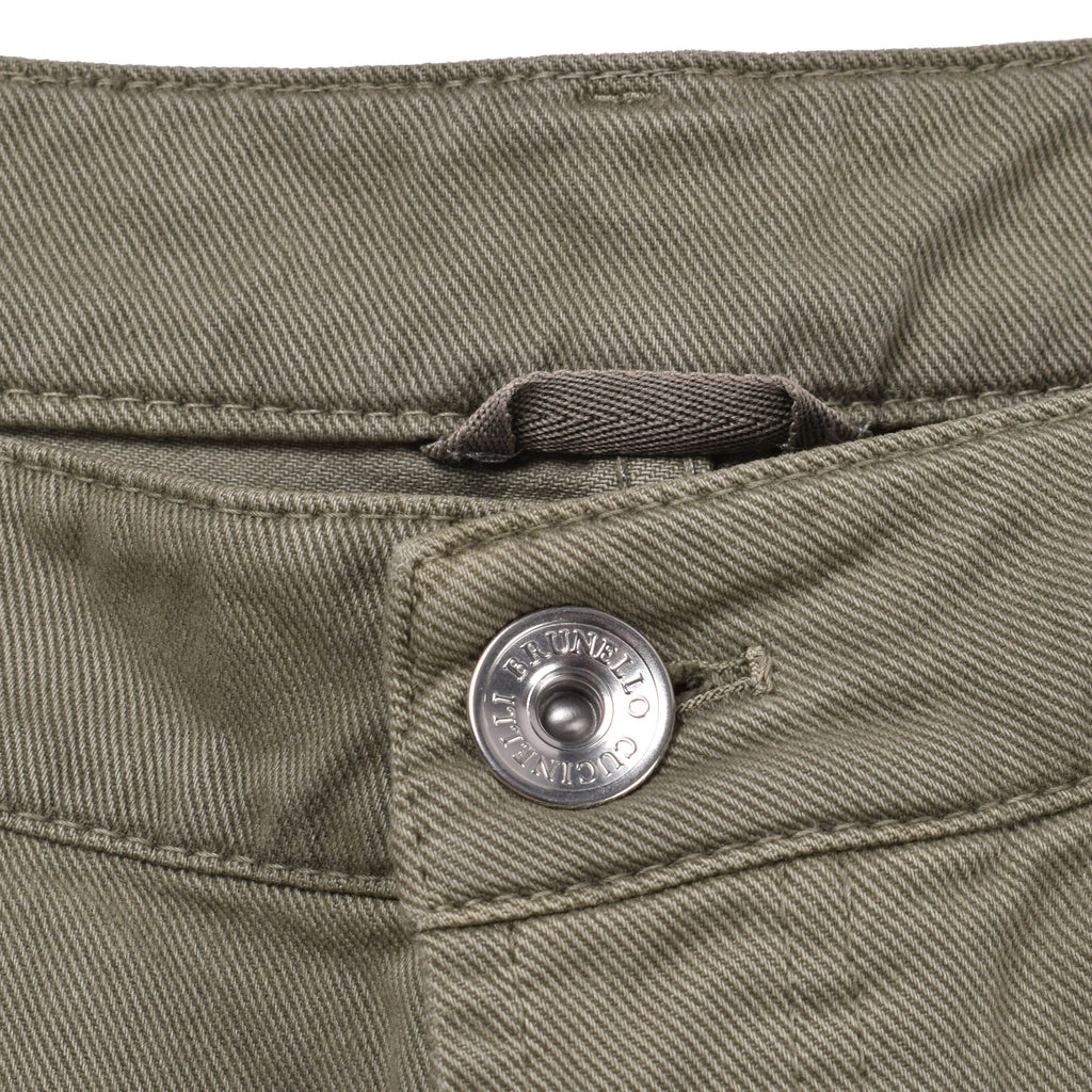 Green Cotton Straight-Leg Jeans