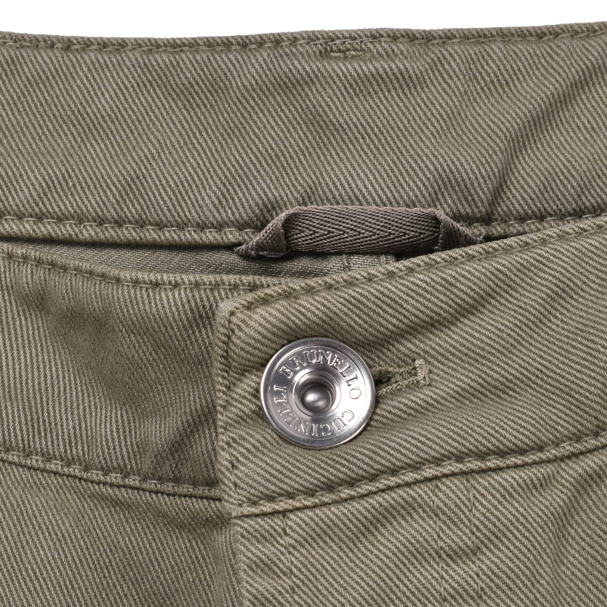 Green Cotton Straight-Leg Jeans