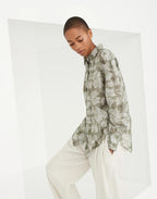 Bicolor Silk Pattern Shirt