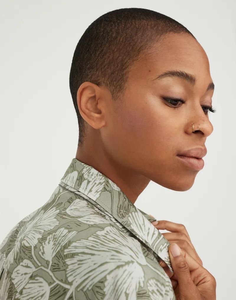 Bicolor Silk Pattern Shirt