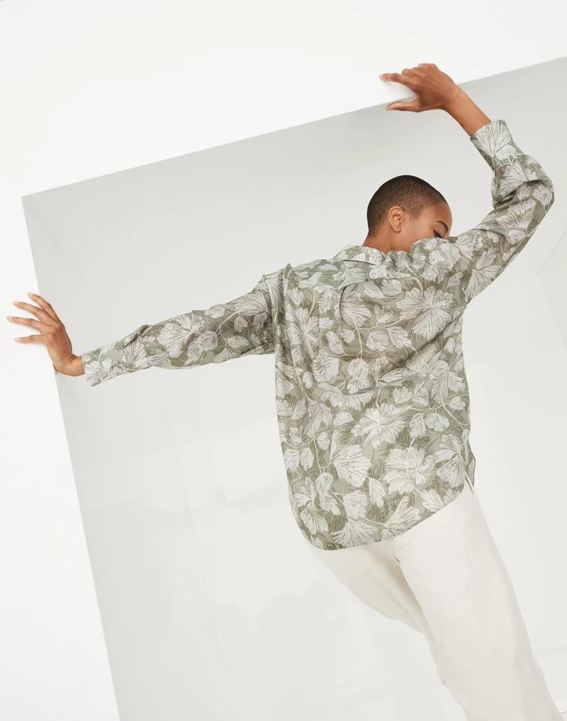 Bicolor Silk Pattern Shirt