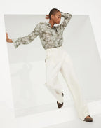 Bicolor Silk Pattern Shirt