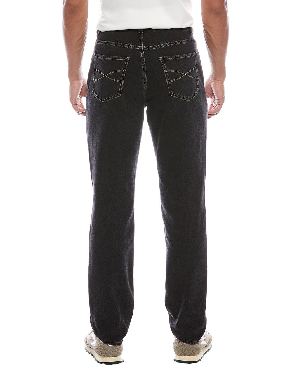 Blue Cotton Straight-Leg Jeans