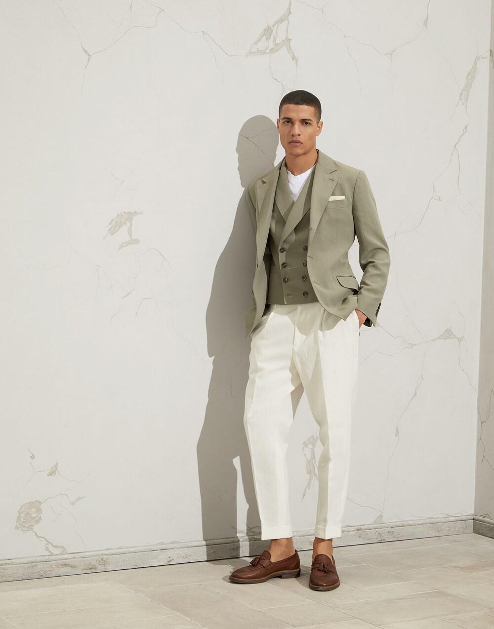 Army Linen Sleveless Jacket