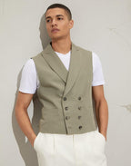 Army Linen Sleveless Jacket