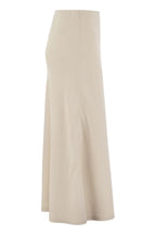 Beige Viscose Long Skirt