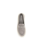 Gray Calf Leather Bos Taurus Slip-On Loafers