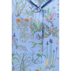 Blue Silk Pattern Shirt