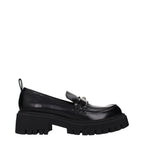 Black Leather Platform Loafers