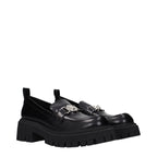 Black Leather Platform Loafers