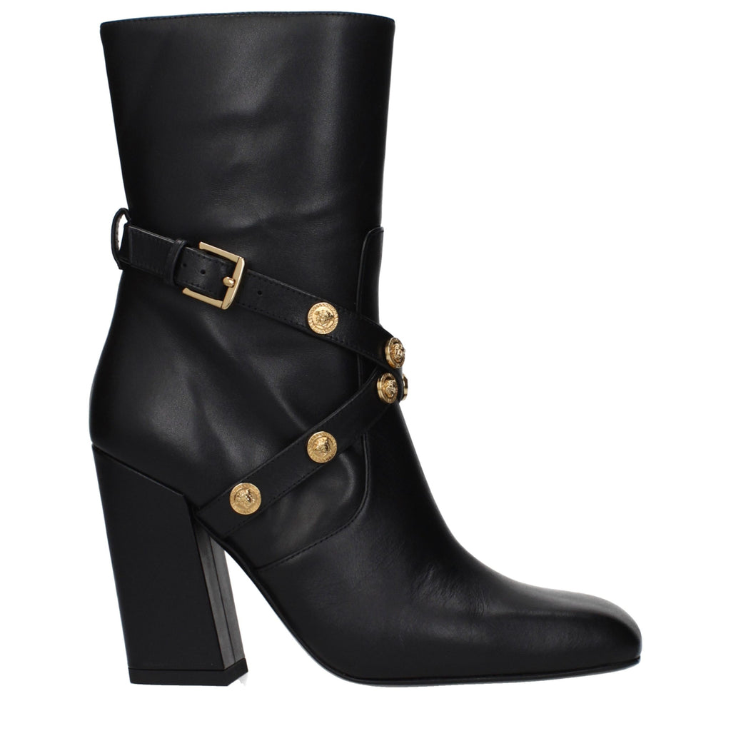 Black Leather Ankle Boots