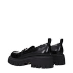 Black Leather Platform Loafers