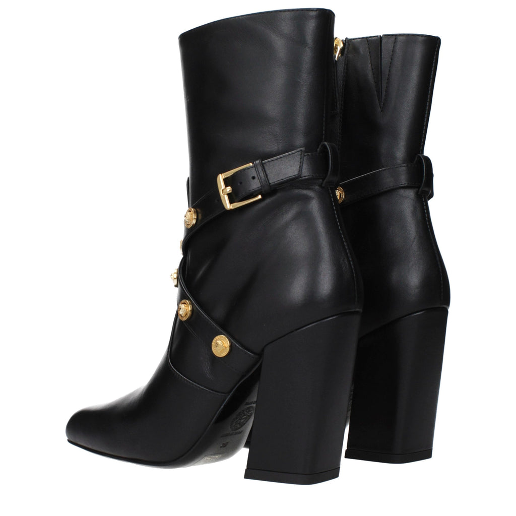 Black Leather Ankle Boots