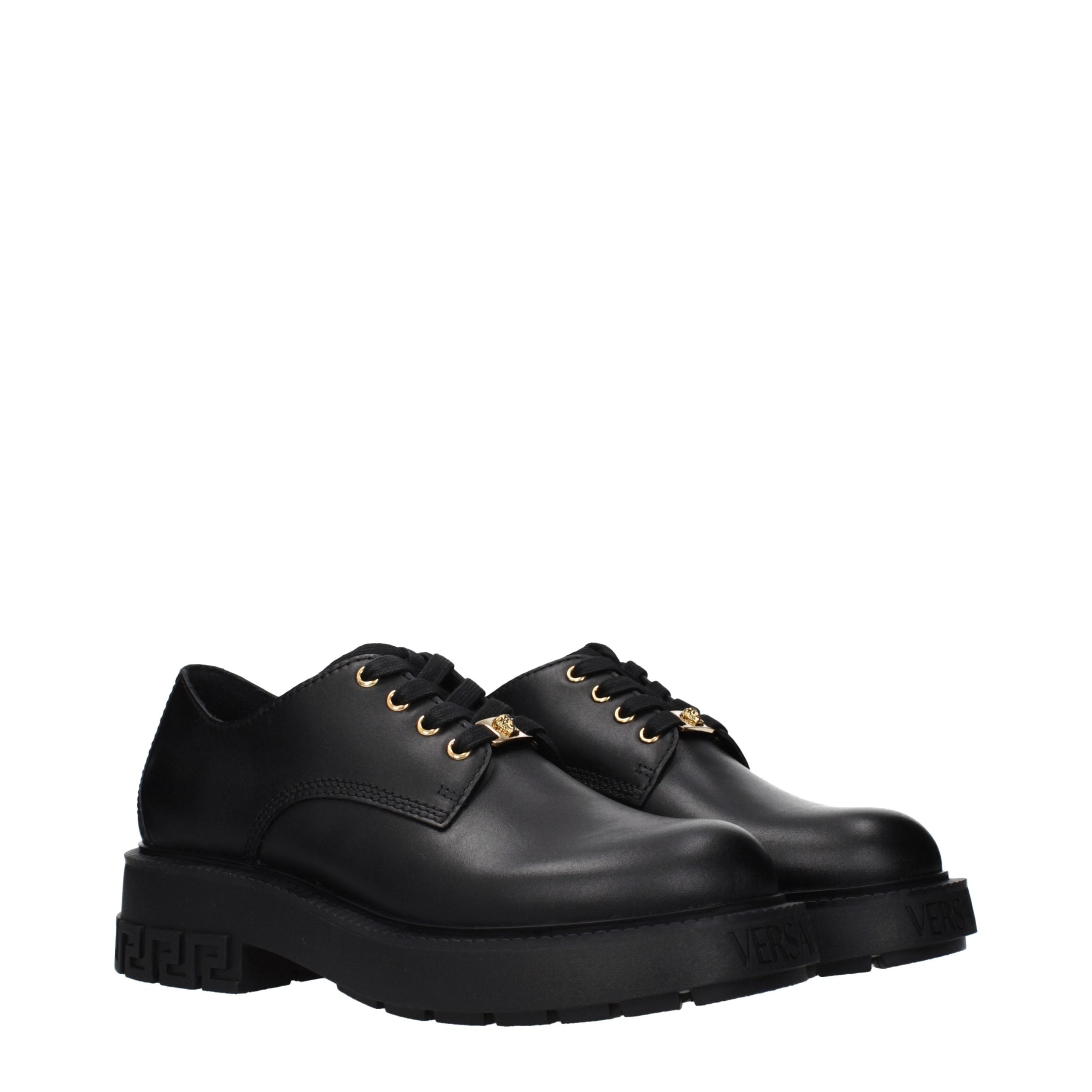 Black Leather Oxfords And Derbies