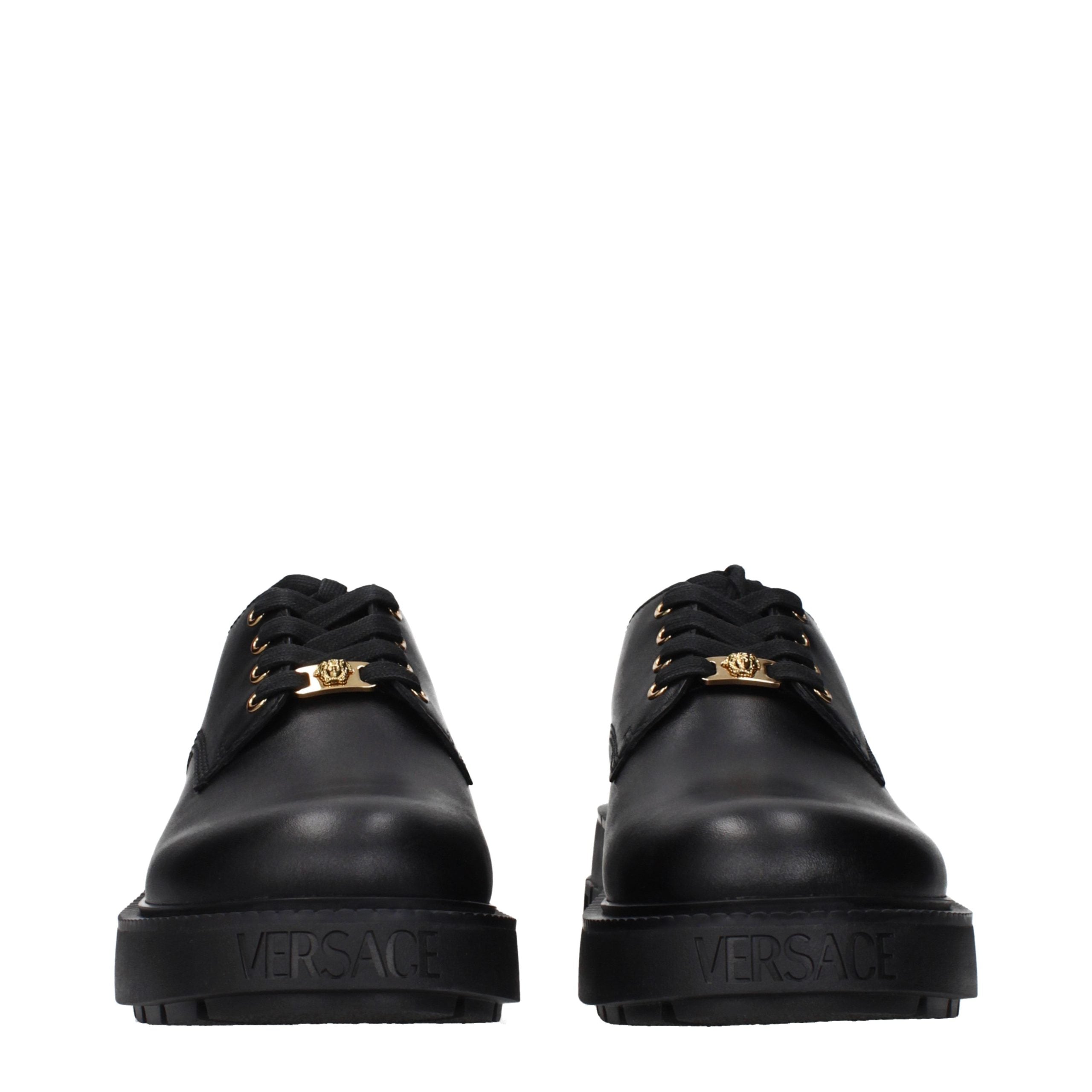 Black Leather Oxfords And Derbies