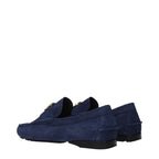 Blue Leather Slip-On Loafers