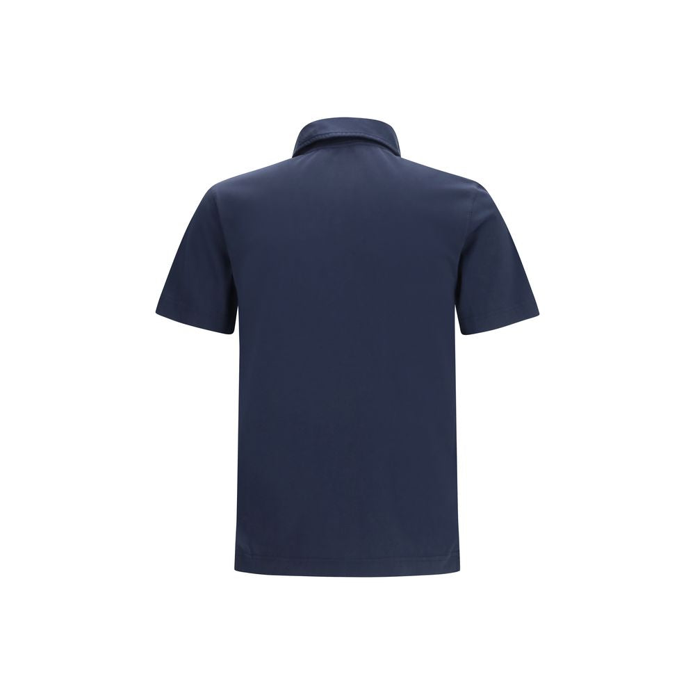 Blue Cotton Polo Shirt
