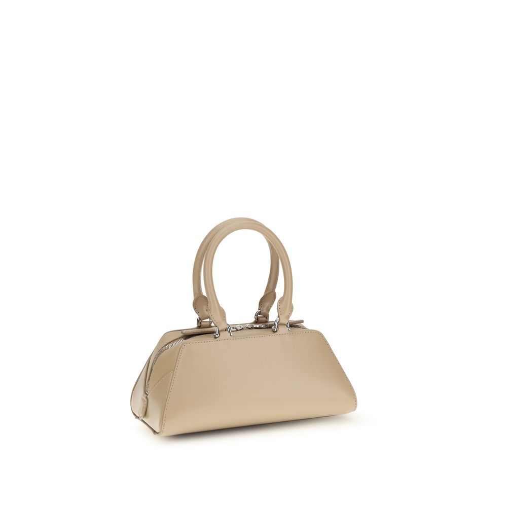 Beige Calf Leather Bos Taurus Handbag