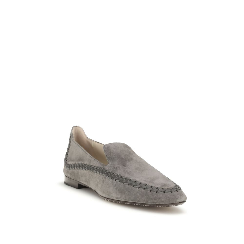 Gray Calf Leather Bos Taurus Slip-On Loafers