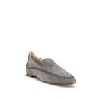 Gray Calf Leather Bos Taurus Slip-On Loafers