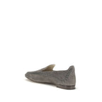 Gray Calf Leather Bos Taurus Slip-On Loafers