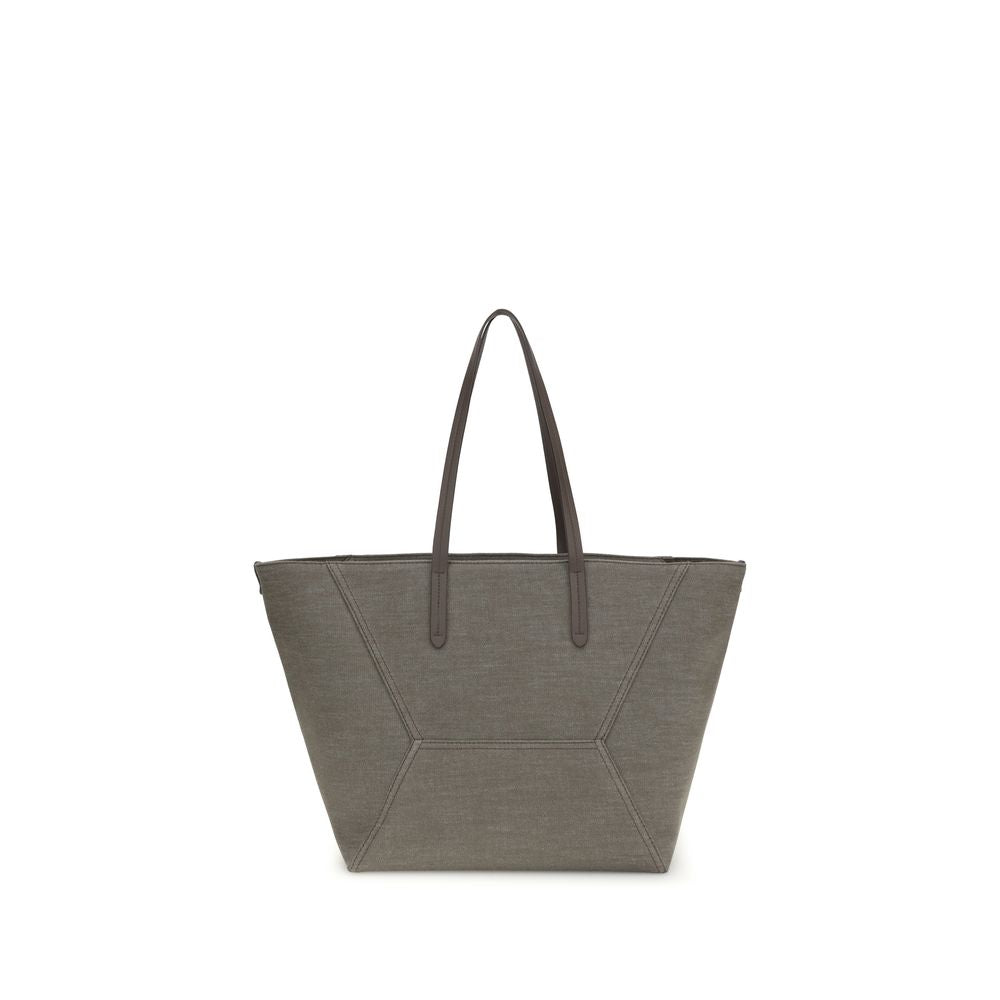 Brown Cotton Shoulder Bag