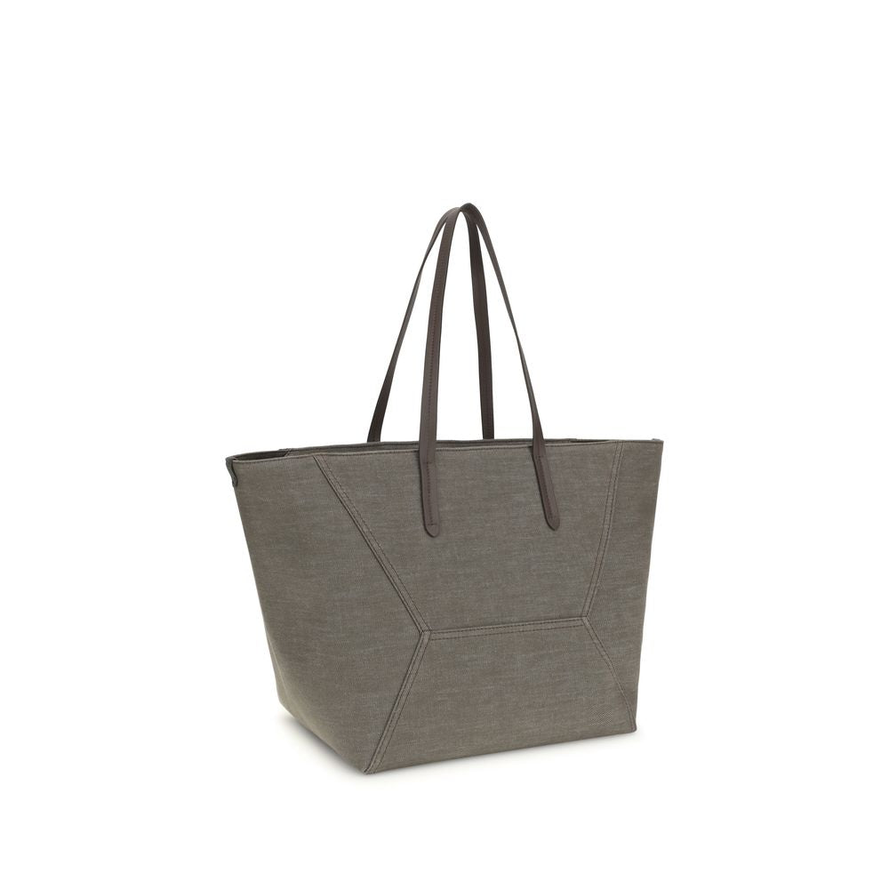 Brown Cotton Shoulder Bag