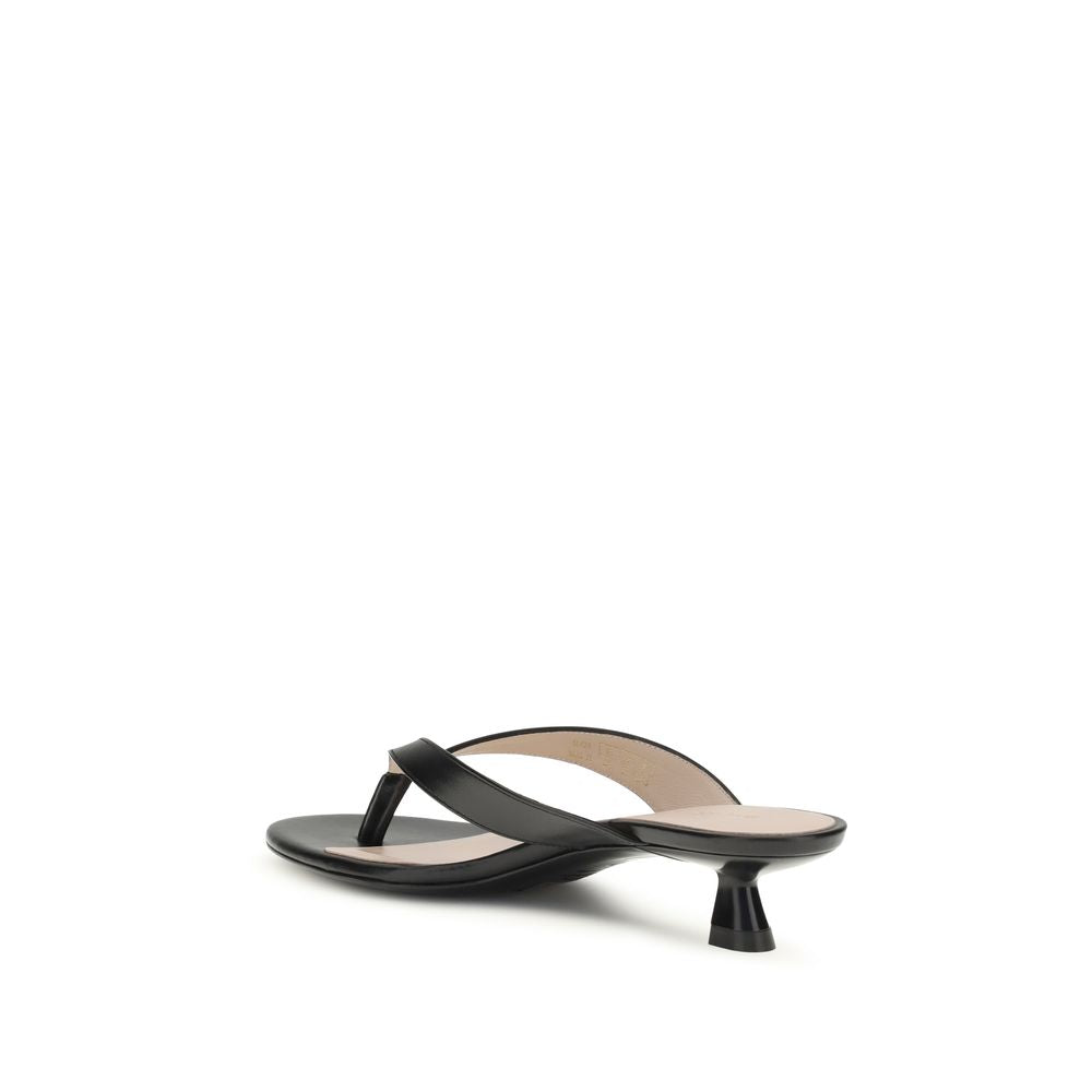 Black Calf Leather Bos Taurus Strap-On Sandals