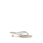 White Calf Leather Bos Taurus Flat Sandals