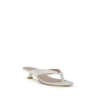 White Calf Leather Bos Taurus Flat Sandals
