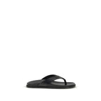Black Calf Leather Bos Taurus Flip-Flop Sandals