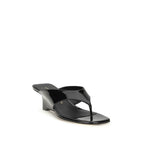 Black Calf Leather Bos Taurus Wedge Sandals