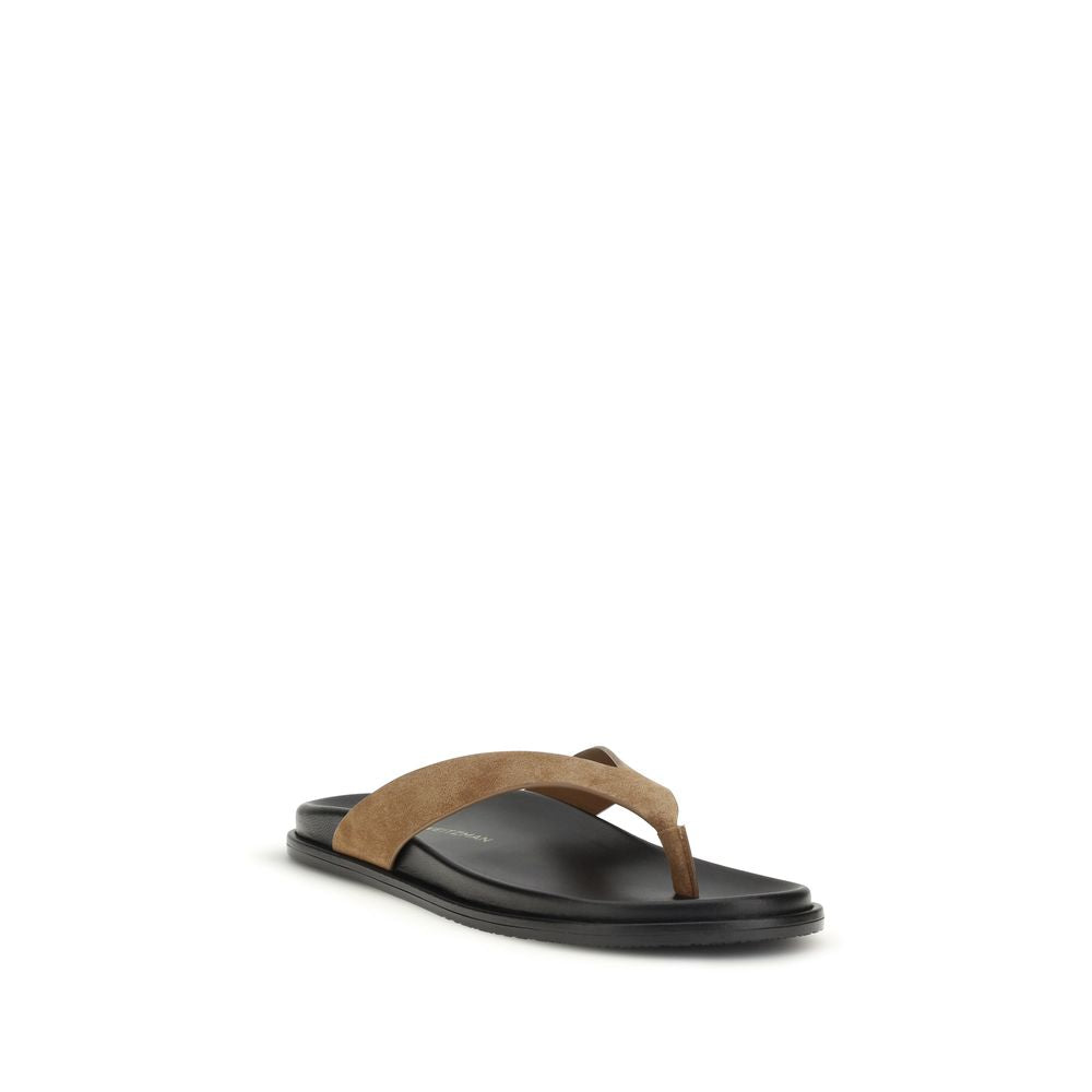 Multicolor Calf Leather Bos Taurus Flip-Flop Sandals