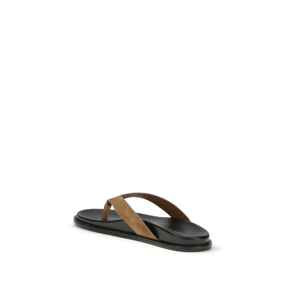 Multicolor Calf Leather Bos Taurus Flip-Flop Sandals