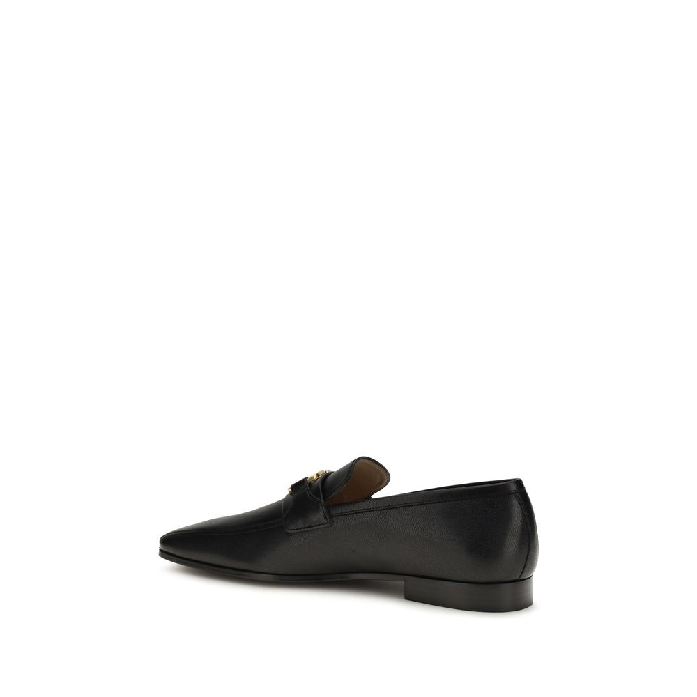 Black Goatskin Slip-On Loafers