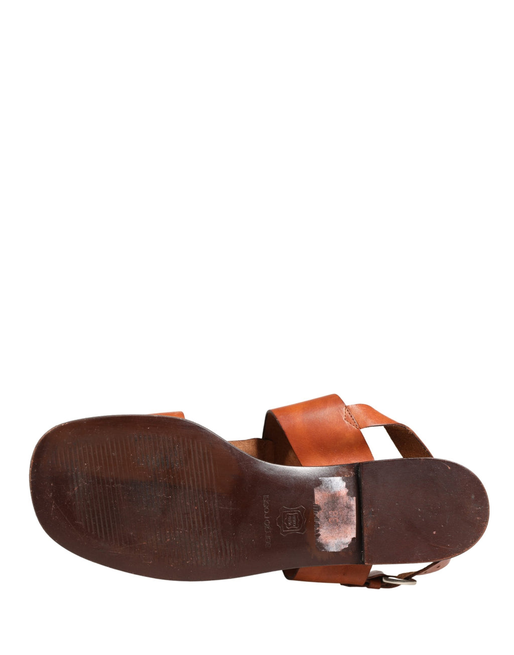 Brown Leather Flat Sandals Shoes