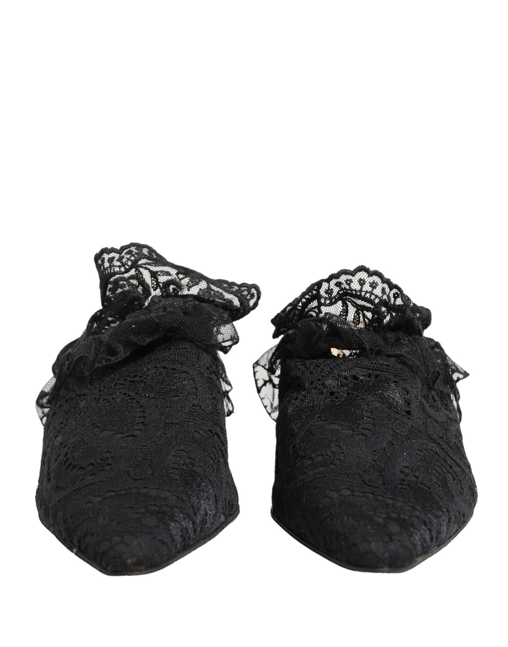 Black Lace Heels Sandals Shoes