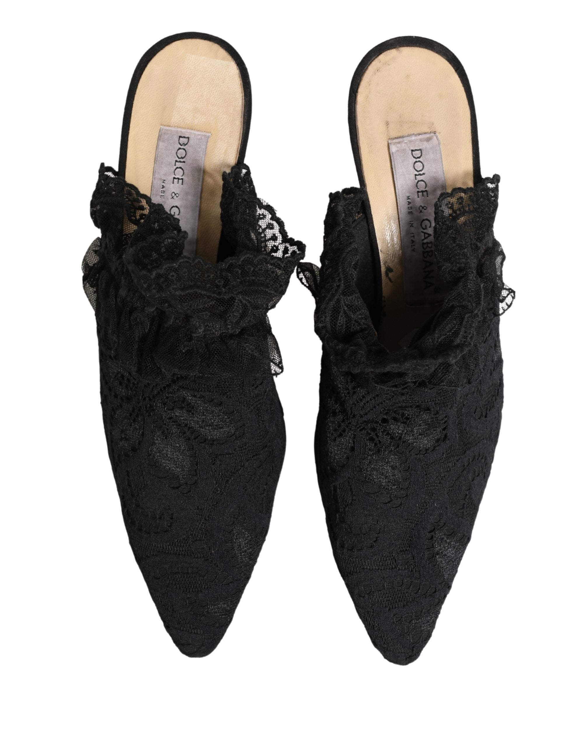 Black Lace Heels Sandals Shoes