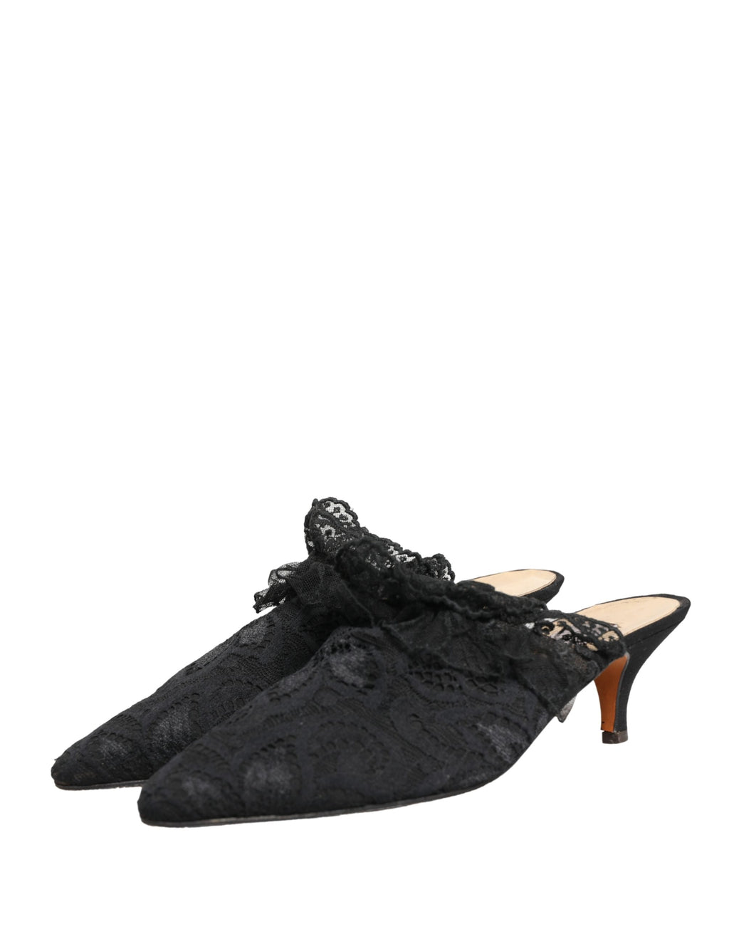 Black Lace Heels Sandals Shoes