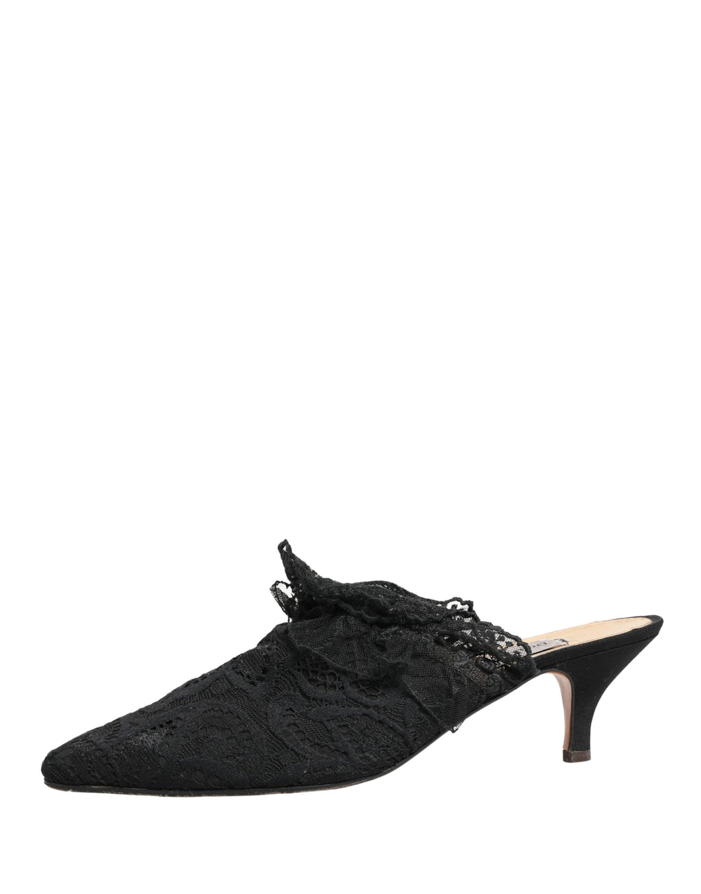 Black Lace Heels Sandals Shoes