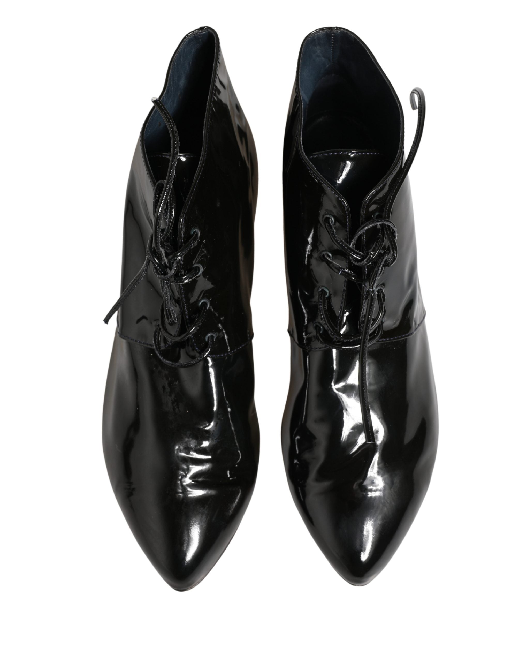 Black Leather AnkleBoots Shoes