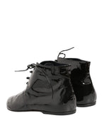 Black Leather AnkleBoots Shoes