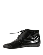 Black Leather AnkleBoots Shoes