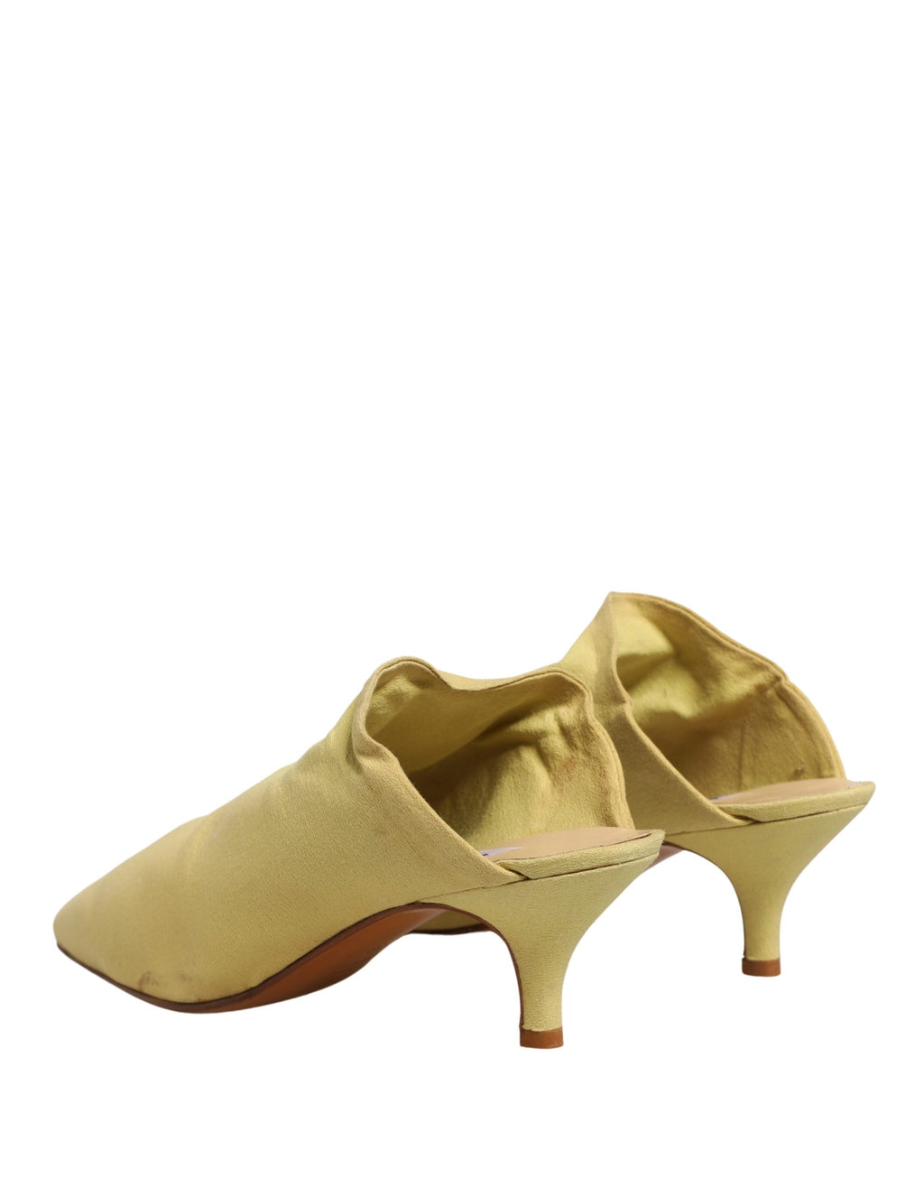 Yellow Suede Heel Mule Shoes