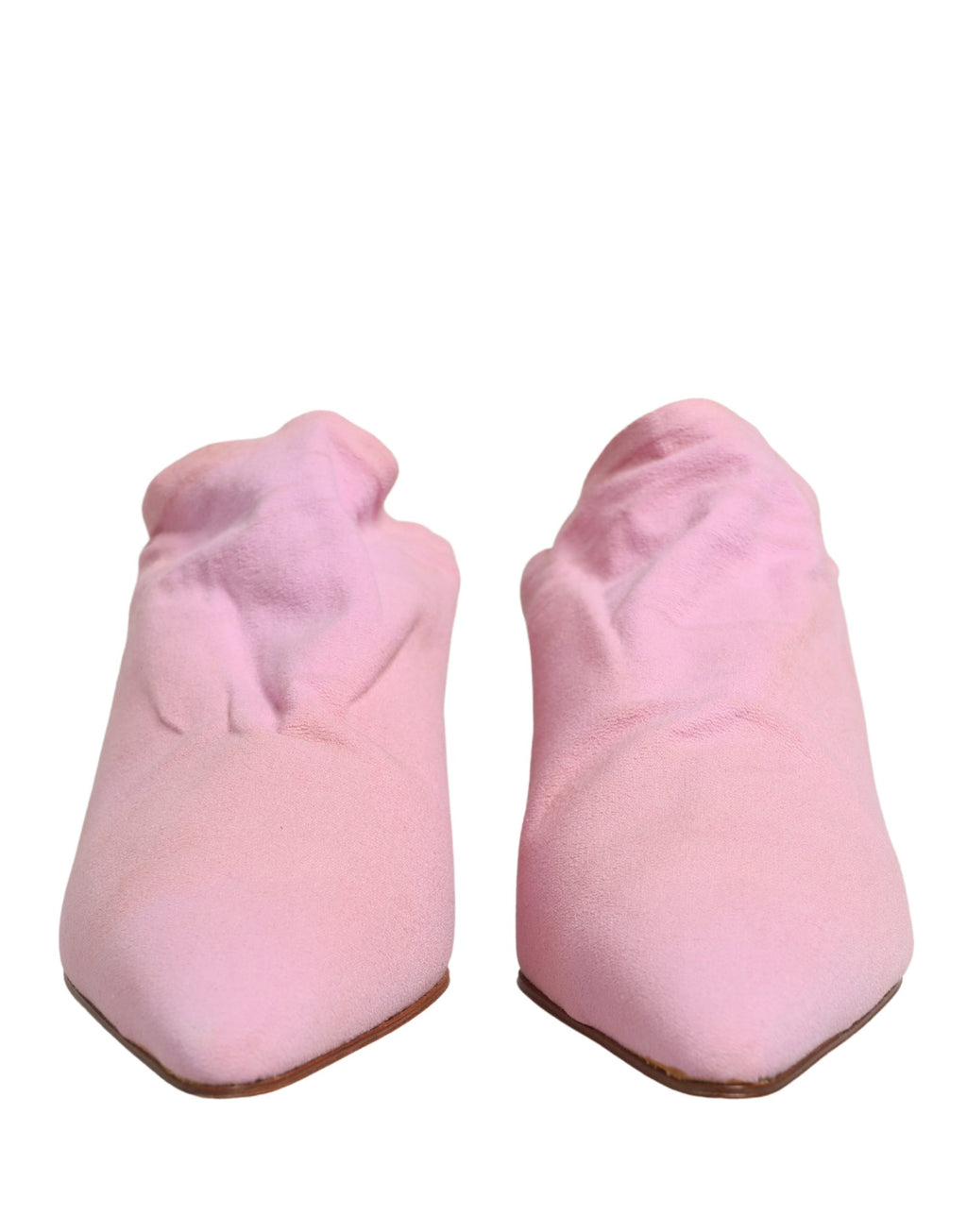 Pink Suede Heel Mule Shoes